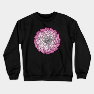 Pink Colored Floral Spiral Mandala Line Art Crewneck Sweatshirt